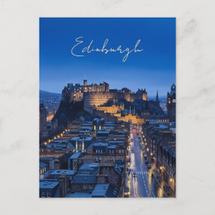 Schottland Edinburgh Castle Nacht Postkarte