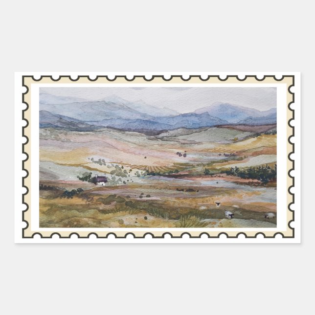 Schottland Falsche Briefmarke  Rechteckiger Aufkleber (Vorderseite)