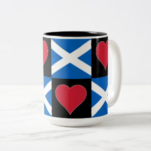 Schottland Flag Herz Pattern Fun Patriotic Scott Zweifarbige Tasse