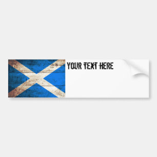 Schottland-Flagge auf altem hölzernem Korn Autoaufkleber