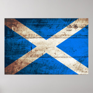 Schottland-Flagge für Altholzkörner Poster