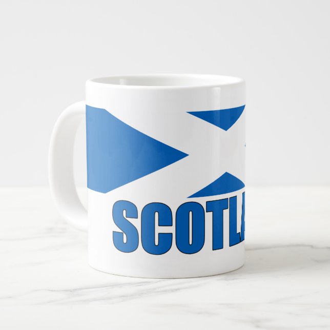 Schottland-Flagge Jumbo-Tasse (Vorderseite Links)