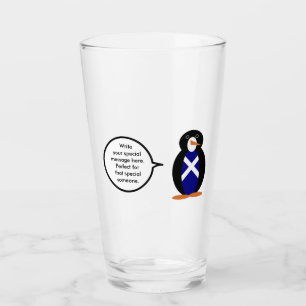 Schottland-Flagge Wildlife Pinguin Personalisierte Glas