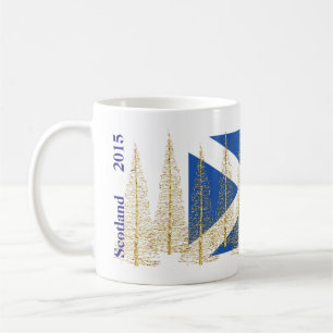 Schottland-Flaggen-Goldweihnachtsbaum-Tasse Tasse
