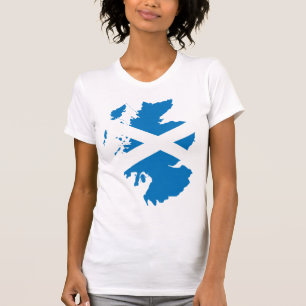 Schottland-Flaggen-Karte Größengleich T-Shirt
