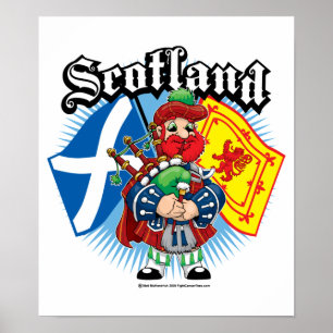 Schottland Flaggen und Piper Poster