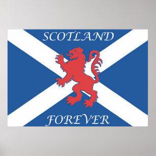 Schottland Forever Lion Rampant Flag Poster