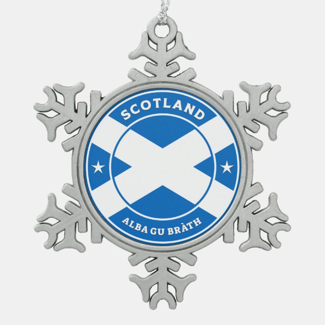 Schottland Forever Schneeflocken Zinn-Ornament (Vorderseite)