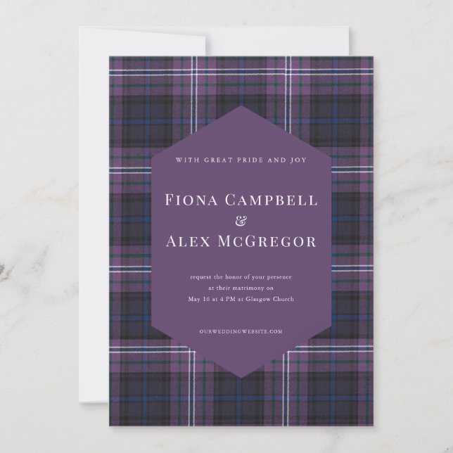 Schottland Forever Tartan Einladung (Vorderseite)