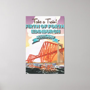 Schottland Fourth Bridge Reiseplakat. Leinwanddruck