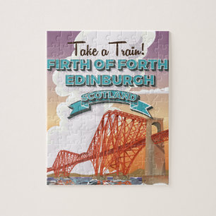 Schottland Fourth Bridge Reiseplakat. Puzzle