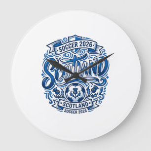 Schottland Fußball 2026 Fußball Fett Land Typograp Große Wanduhr