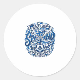 Schottland Fußball 2026 Fußball Fett Land Typograp Runder Aufkleber