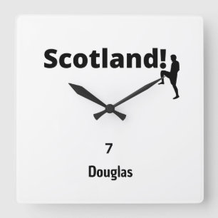 Schottland Fußball, anpassbar Quadratische Wanduhr