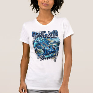 Schottland Fußball Geist Skelett Stürmer Nationen  T-Shirt