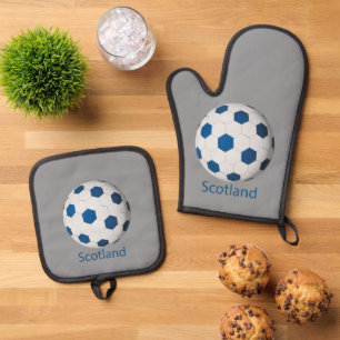 Schottland Fußball Ofenhandschuh & Topflappen-Set