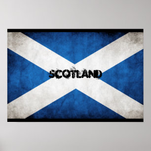 Schottland Grunge Style Flag Poster