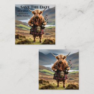 Schottland Highland Cow Bagpiper Begleitkarte