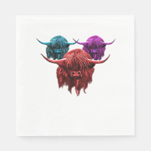 Schottland Highland Cow Colorful Herd Classic T-Sh Serviette