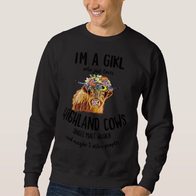 Schottland Highland Cow Just A Girl, die Malt W Li Sweatshirt (Vorderseite)