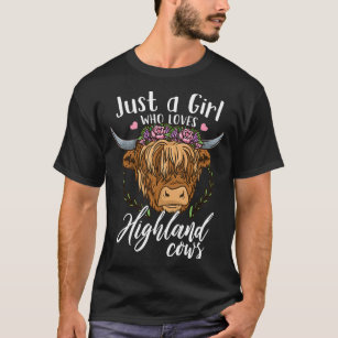 Schottland Highland Cow Just a Girl Who Lieben Hig T-Shirt