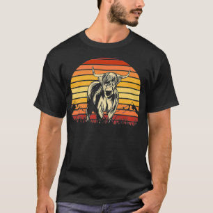 Schottland Highland Cow Spirit Animal Retro Premiu T-Shirt