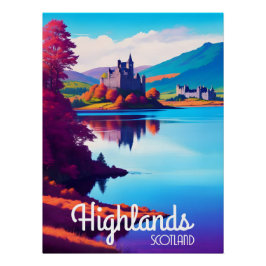 Schottland Highlands Reiseplakat Poster