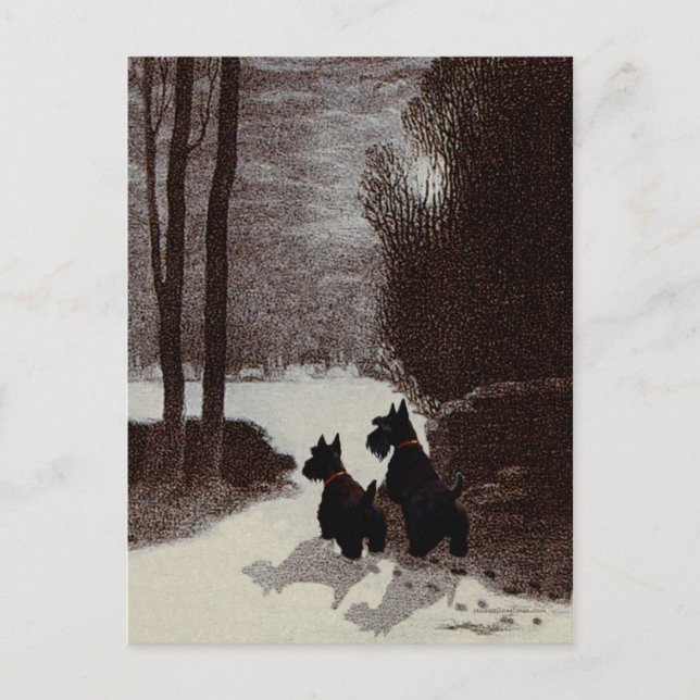 Schottland in Surreal Winter Night Postkarte (Vorderseite)