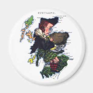 Schottland-Karikaturkarte Magnet
