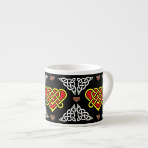 Schottland keltisch/weiß/gold geflochtenes Herz, 2 Espressotasse