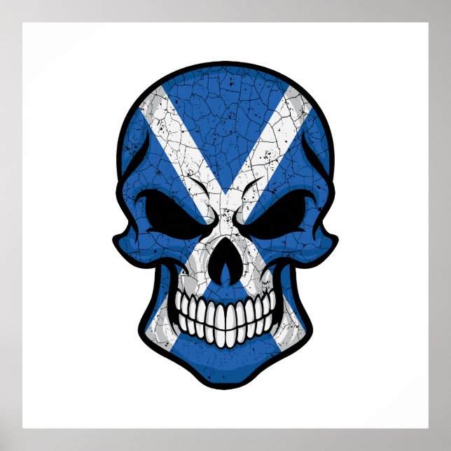 Schottland lächelt Schädelflagge Poster (Vorne)