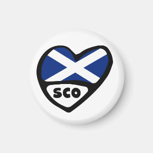 Schottland Land Code Flaggenherz, SCO Magnet