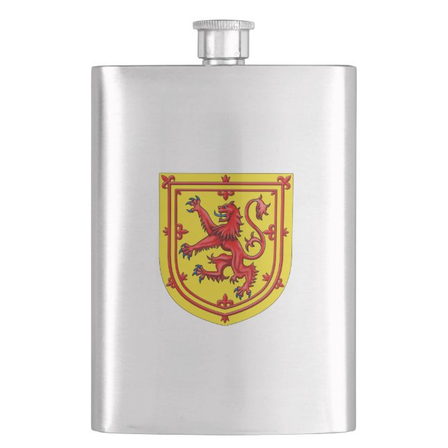Schottland-Löwe-zügelloses Wappen Flachmann (Vorderseite)