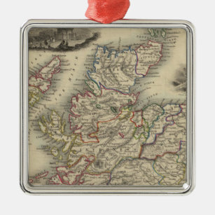 Schottland mit Einfügungskarte der Shetland-Inseln Ornament Aus Metall