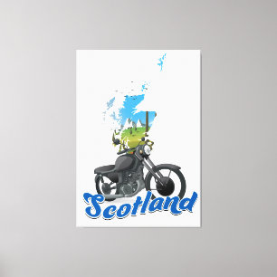 Schottland Motorradkarte Reise Poser Leinwanddruck