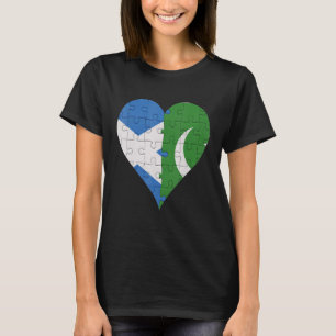 Schottland-Pakistan-Flaggenherz T-Shirt