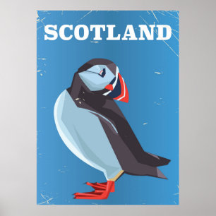 Schottland Papageientaucher Vogel Vintage-Reisepos Poster