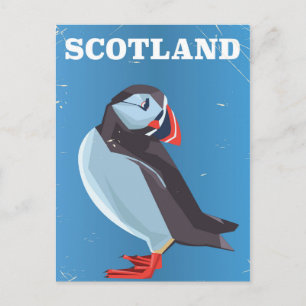 Schottland Papageientaucher Vogel Vintage Reisepos Postkarte