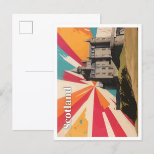 Schottland Pop-Art-Reiseillustration Postkarte