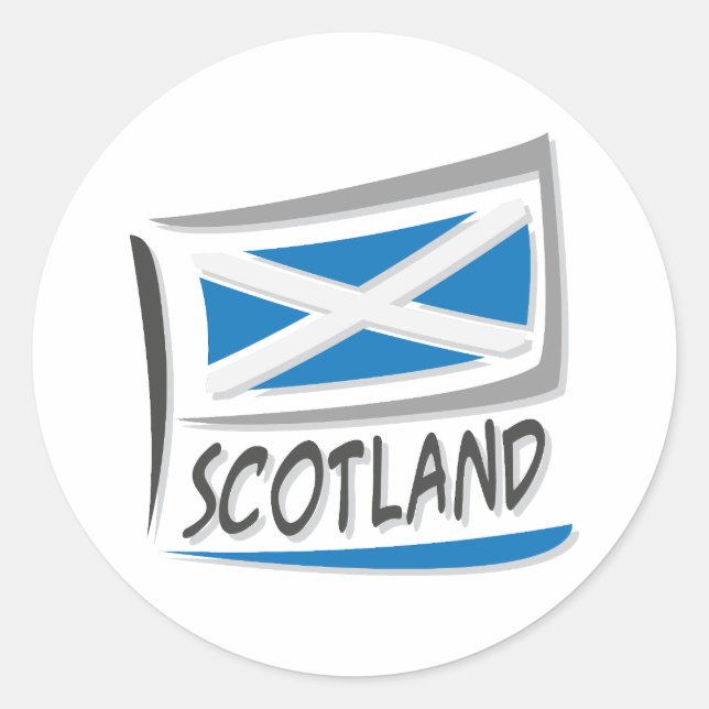 Schottland Pride X Flag Runder Aufkleber (Vorderseite)