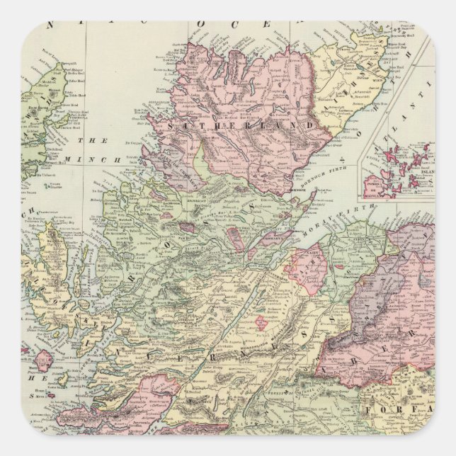Schottland Quadratischer Aufkleber (Vorderseite)