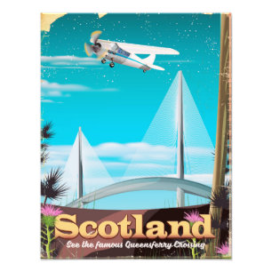 Schottland Queensferry Crossing Reiseplakat Fotodruck