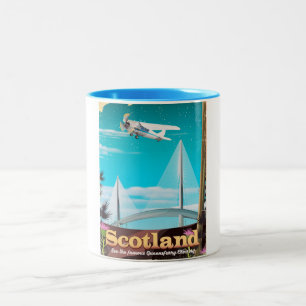 Schottland Queensferry Crossing Reiseplakat Zweifarbige Tasse