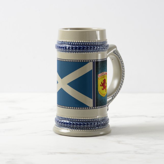 Schottland, Rampant Löwe, Flagge, St. Andrews Flag Bierglas (VorderseiteRechts)