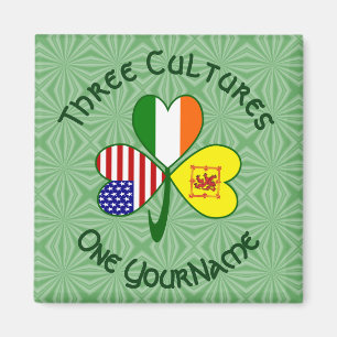 Schottland Rampant USA Irland Flaggen Shamrock Nam Magnet