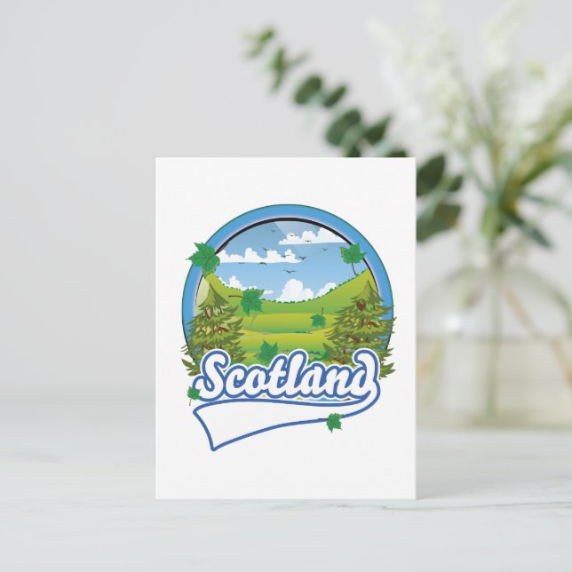 Schottland Reiselogo Feiertagspostkarte (Stehend Vorderseite)