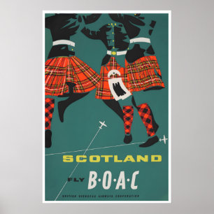 Schottland Reiseplakat BOAC Kunstdruck Schottisch Poster