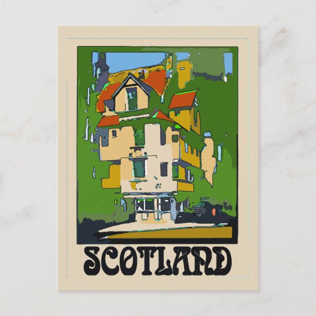 Schottland Reiseplakat Postkarte (Vorderseite)