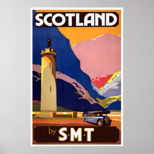 Schottland-Reiseposter Scottish Motor Traction Kun Poster