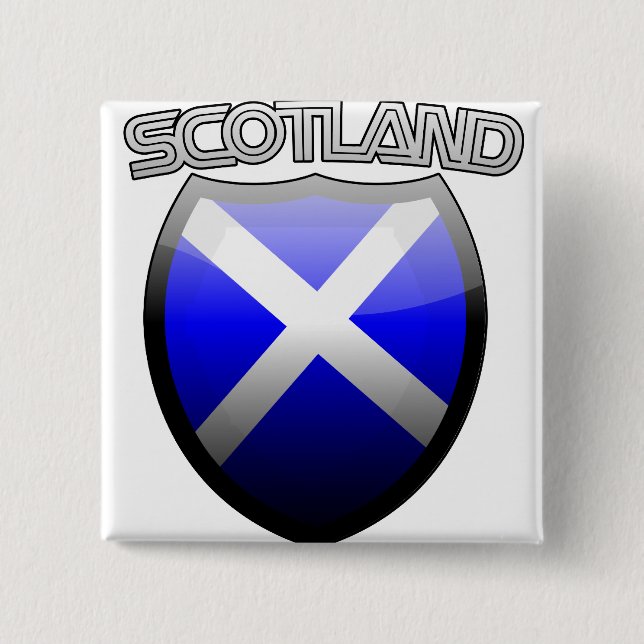 Schottland Retro Glas Button (Vorderseite)